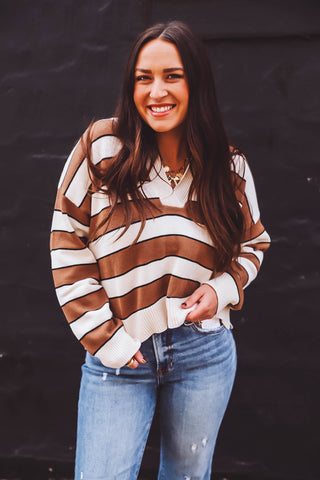 Bree Striped Polo Sweater