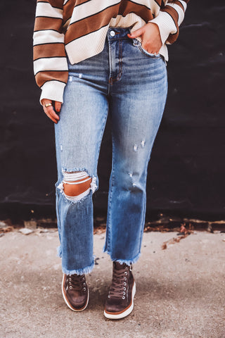 Anya High Rise Crop Flare Denim