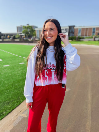 Nebraska Conway Cropped Pullover