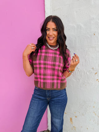 Daria Plaid Knit Top