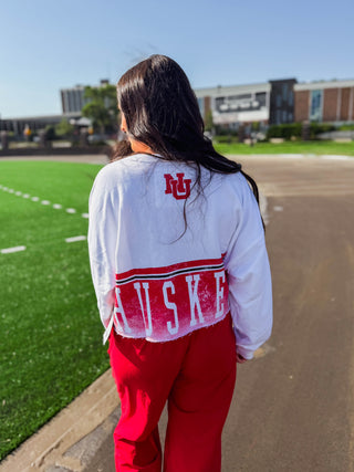 Nebraska Conway Cropped Pullover