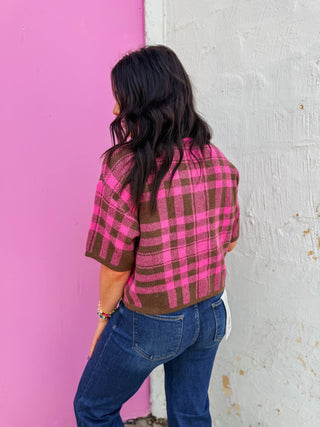 Daria Plaid Knit Top