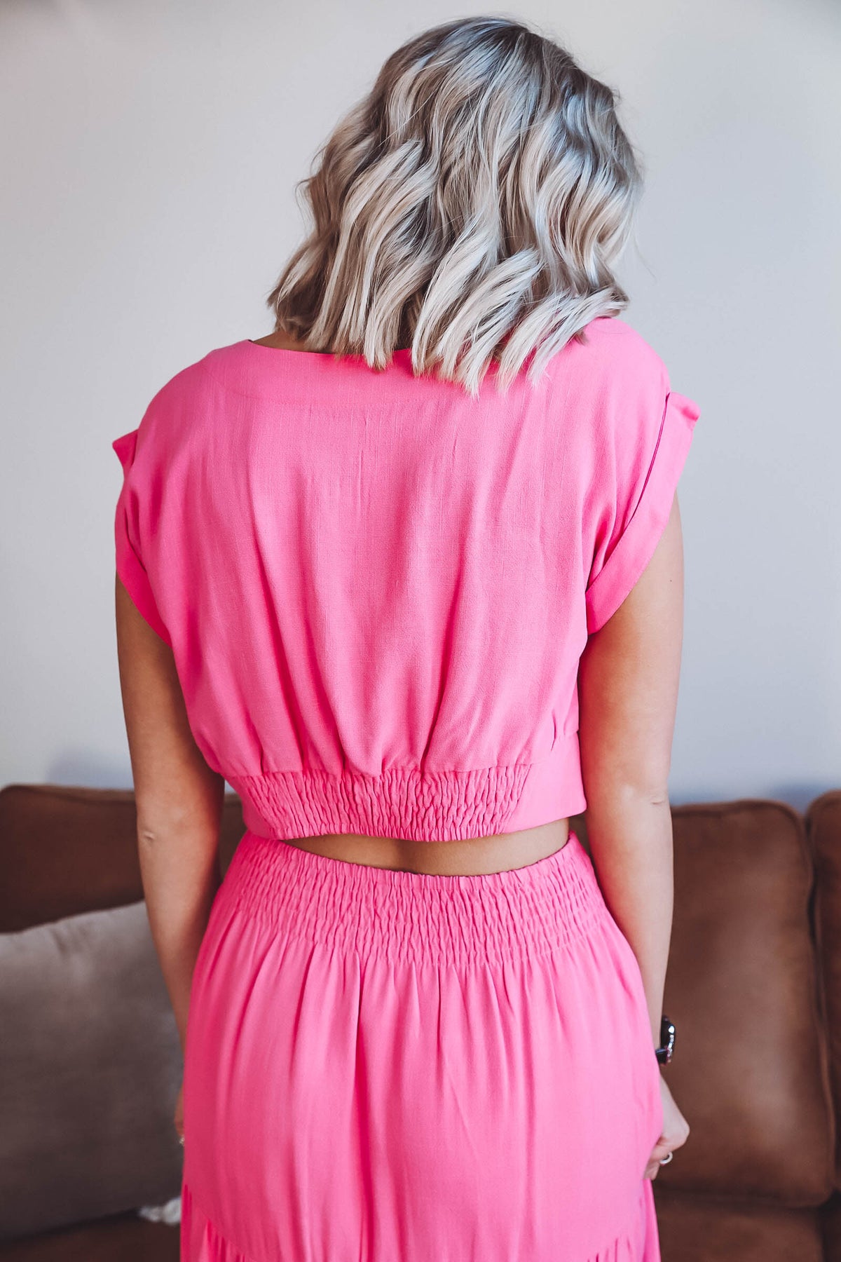 Harper Linen Set-Pink