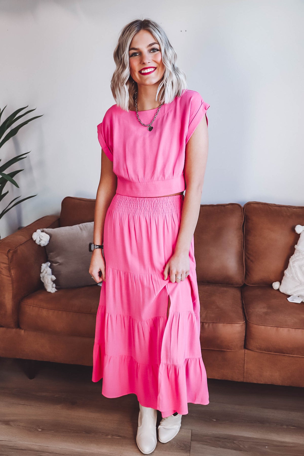 Harper Linen Set-Pink