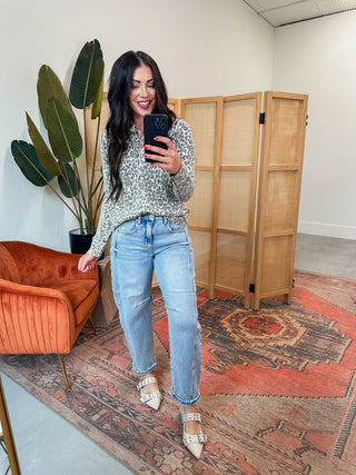 Kam High Rise Boyfriend Barrel Denim-Light Wash