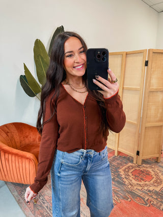 Nadia Cardigan-Brown/Orange