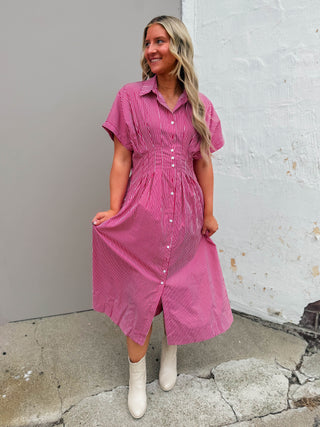 Jada Striped Midi Dress