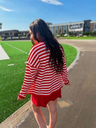 On The Line Cardigan-Red