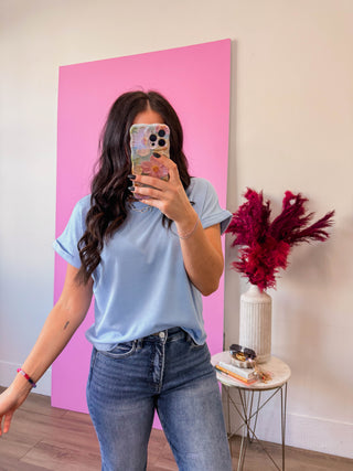 Everyday Ease Basic Tee-Sky Blue