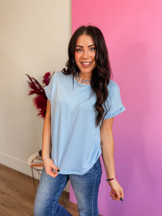 Everyday Ease Basic Tee-Sky Blue
