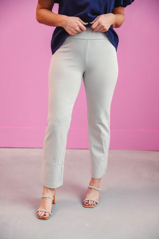 Kelsey Straight Leg Trousers-Pearl Grey