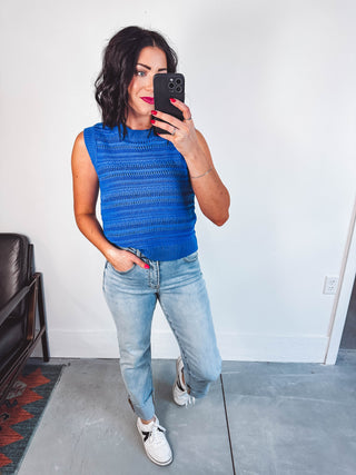 Tessa Knit Top-Blue