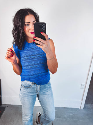 Tessa Knit Top-Blue