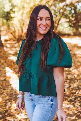 Darcy Bow Top-Green