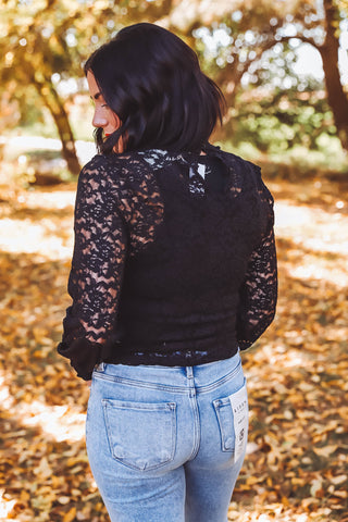 Dahlia Lace Top-Black