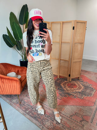 Tatum Leopard Barrrel Pants