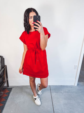 Janelle Mini Dress-Red