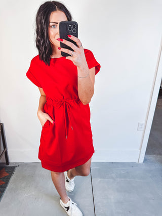 Janelle Mini Dress-Red