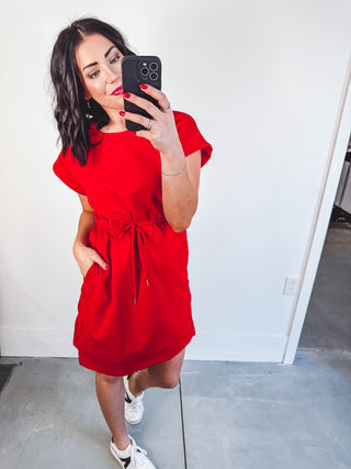 Janelle Mini Dress-Red