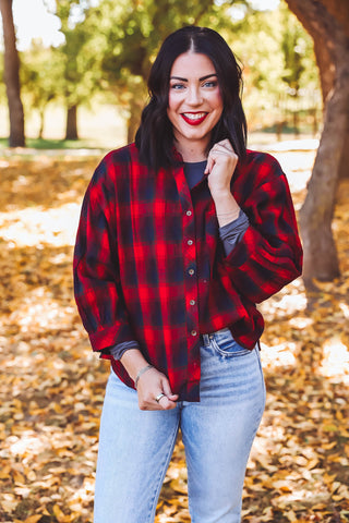 Clara Plaid Top