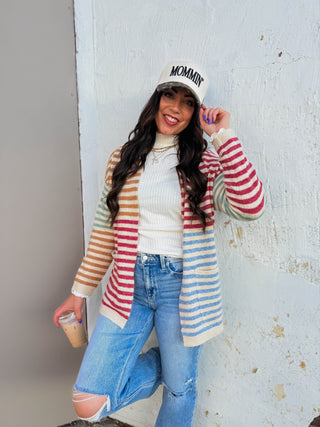 Saylor Color Block Striped Cardigan