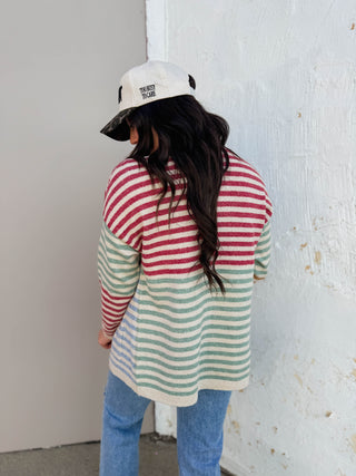 Saylor Color Block Striped Cardigan