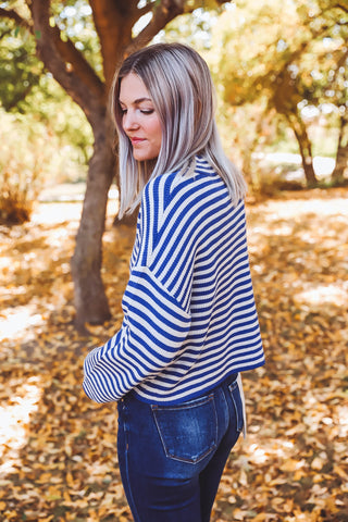 Remi Striped Sweater-Blue