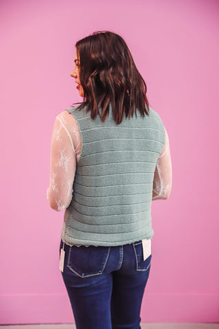 Taylor Sweater Vest-Dark Sage