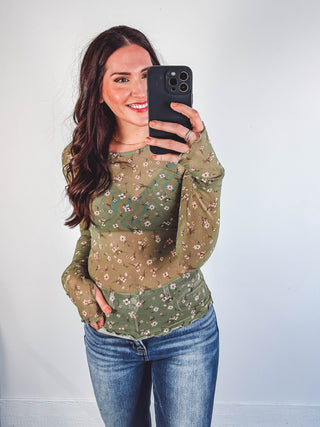 Katelyn Floral Mesh Top