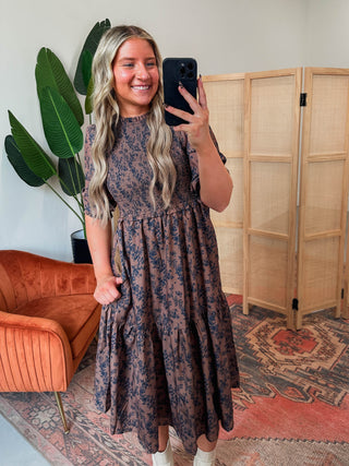 Ophelia Floral Midi Dress