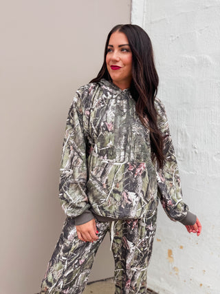 Elevated Essential Hoodie-Olive Camo