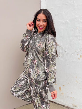 Elevated Essential Hoodie-Olive Camo