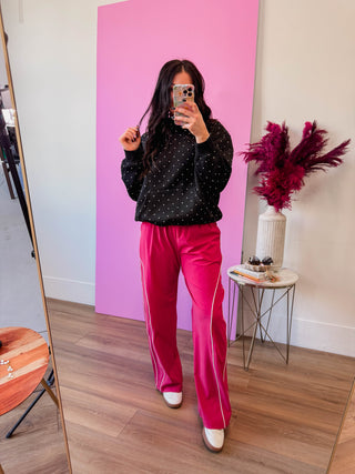 Millie Polka Dot Hoodie-Black