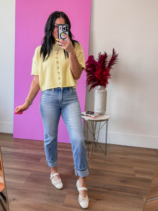 Simply Essential Knit Top-Lemon