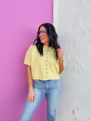 Simply Essential Knit Top-Lemon
