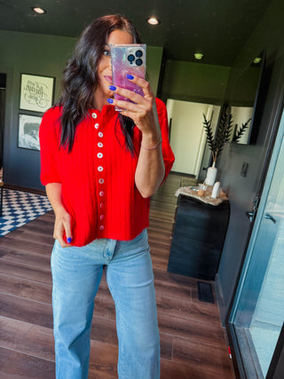Keersten Button Down Knit Top