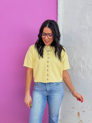 Simply Essential Knit Top-Lemon