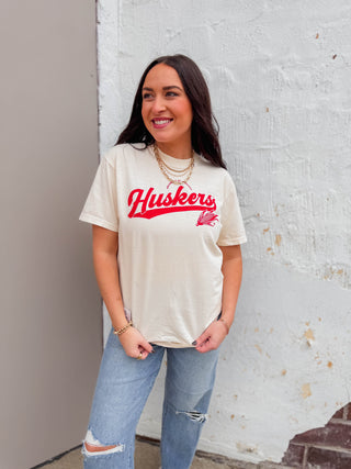Huskers Script Logo Tee