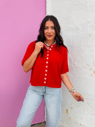 Keersten Button Down Knit Top
