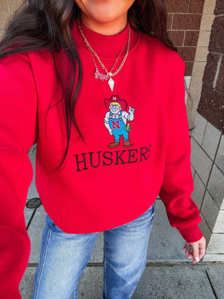 Herbie Huskers Embroidered Mock Neck