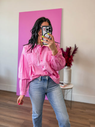 Pretty In Pink Striped Button Down