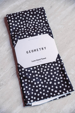 Dotty Black Luxe Hand Towel-Geometry