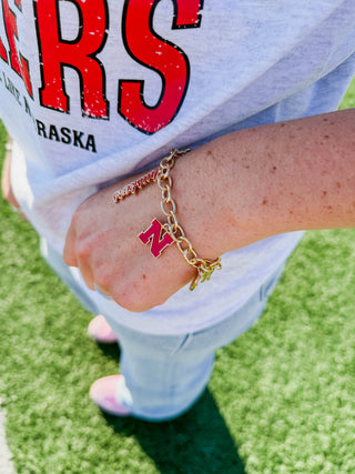 Nebraska Huskers Enamel Icons Charm Bracelet