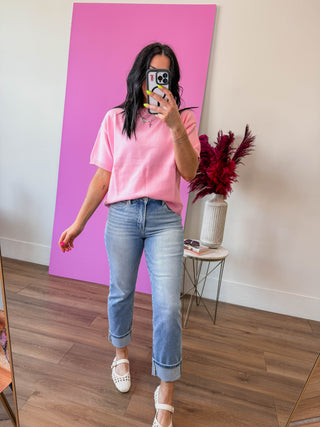 Harper Knit Top-Pink