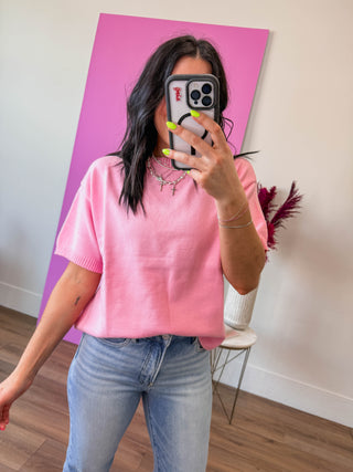 Harper Knit Top-Pink