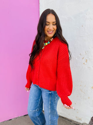 Lenny Cardigan-Red