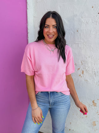Harper Knit Top-Pink