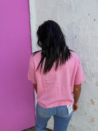 Harper Knit Top-Pink