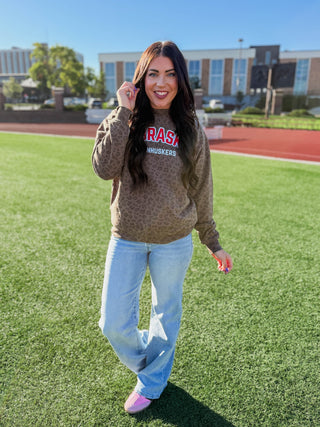 Nebraska Cornhuskers Leopard Crew