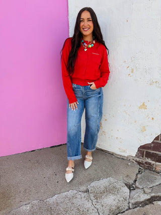 Angie Cardigan-Red